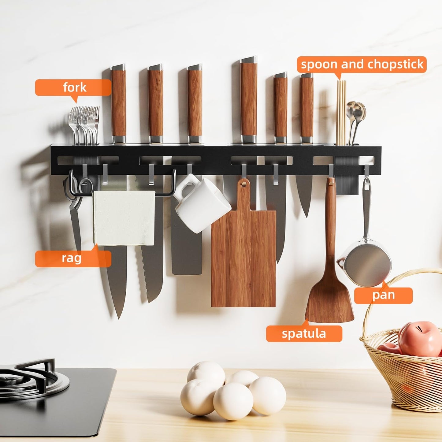 Wall Mount Utensil Holder