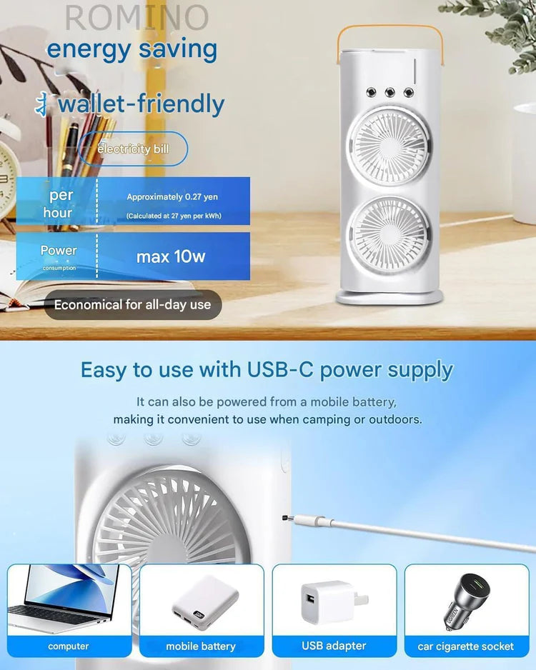 ChillFan™ Pro - Portable Double Fan Air Cooler